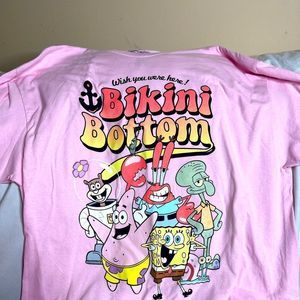 Spongebob Wish you were here Bikini Bottom Group Pink T Shirt Size 2X